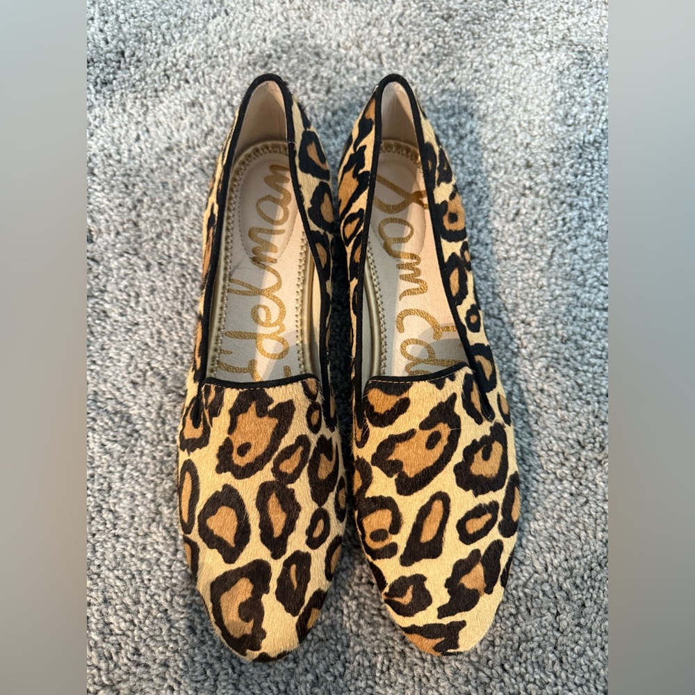 SAM EDELMAN Jordy Genuine Calf Hair Leopard Print Loafer-Size 9.5